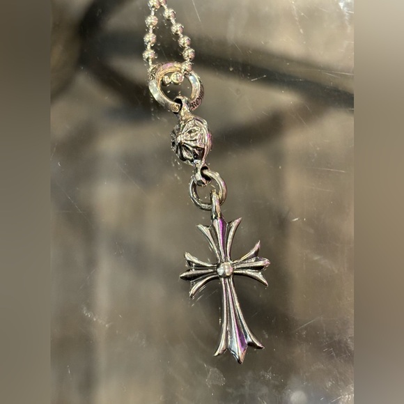 Authentic Chrome Hearts Baby Fat tiny Cross Ball Necklace - Picture 8 of 12